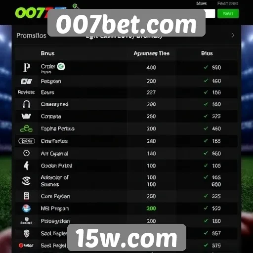 Comparativo de bônus e promoções do 007bet